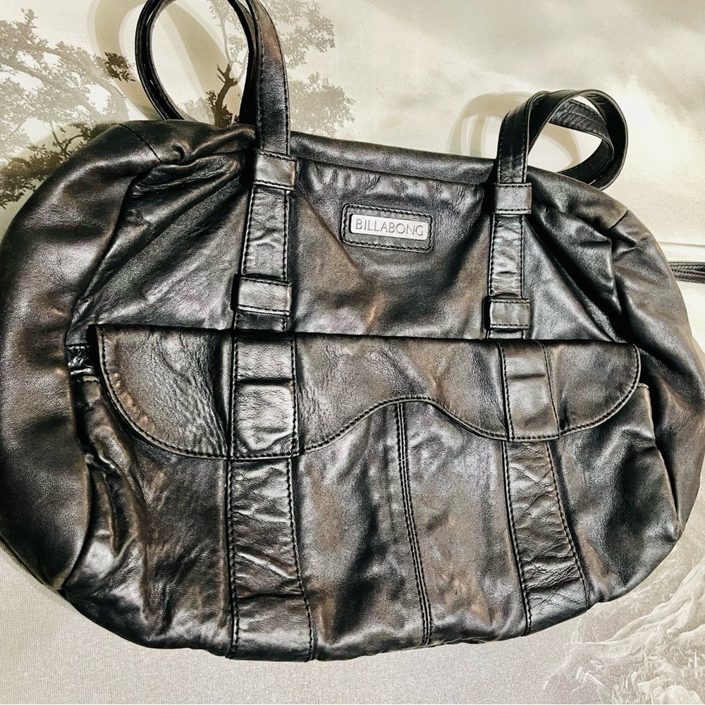 VINTAGE Black Leather shoulder bag - Picture 2 of 16